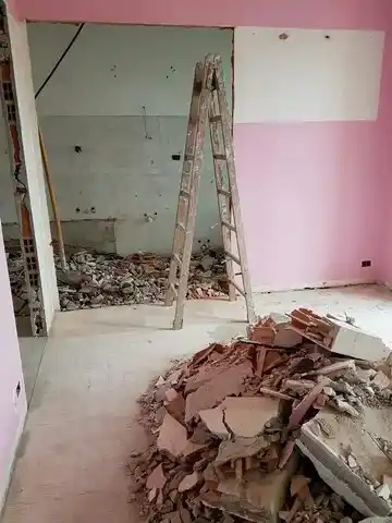 Interior demolition in progress